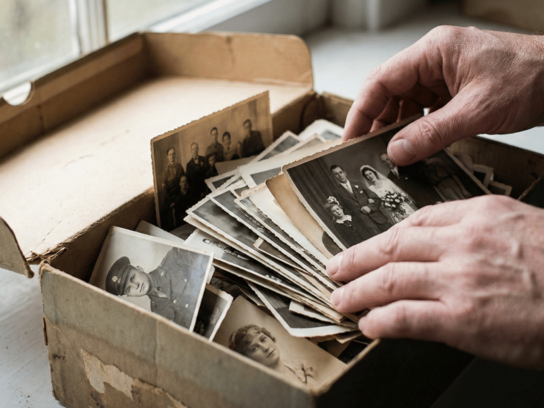 Tváře bez jmen v krabici od bot: O tom, jak rychle mizí historie, když se nikdo neptá.