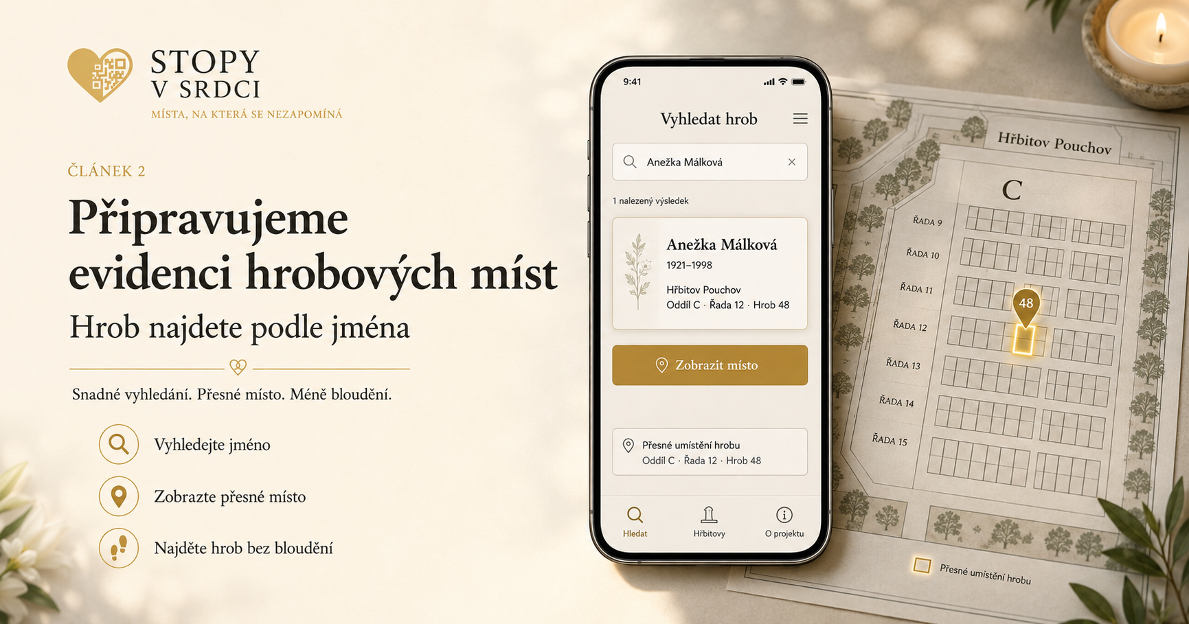 Připravujeme evidenci hrobových míst – hrob najdete podle jména