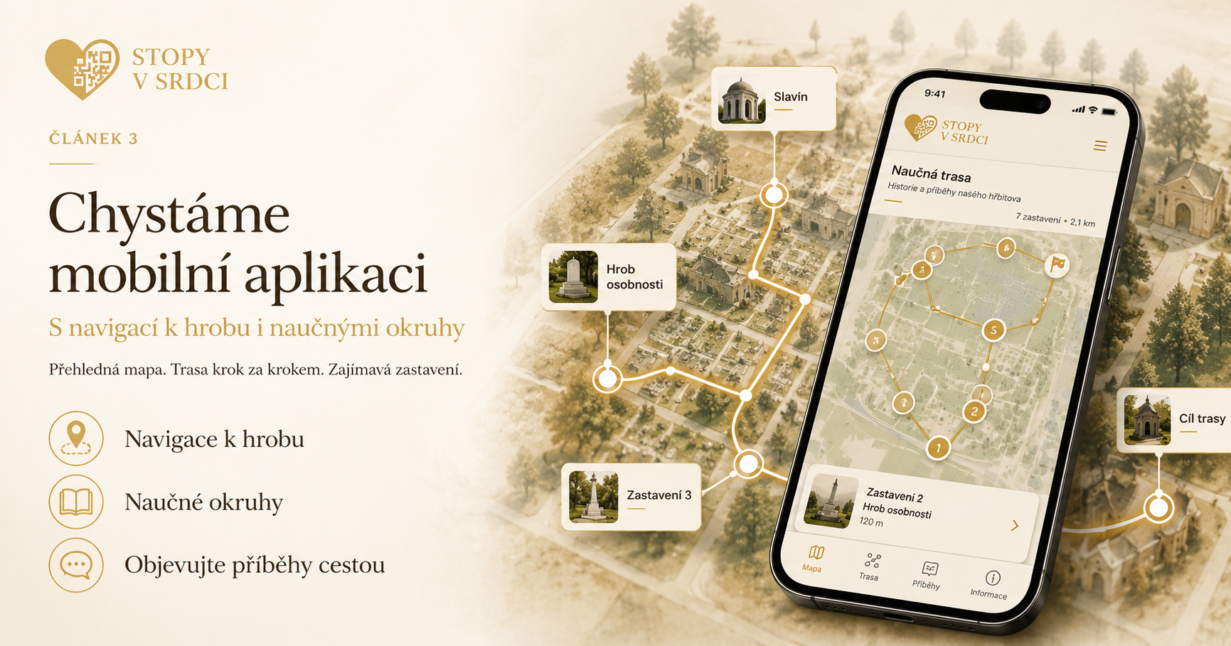 Chystáme mobilní aplikaci – s navigací k hrobu i naučnými okruhy